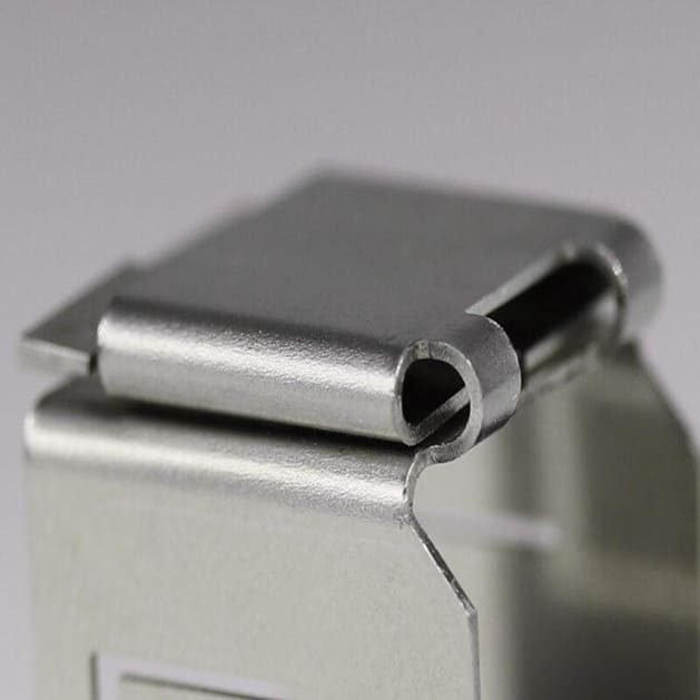Custom Bent Sheet Metal Bracket Curled Hinge Custom Bent Sheet Metal Bracket Curled Hinge